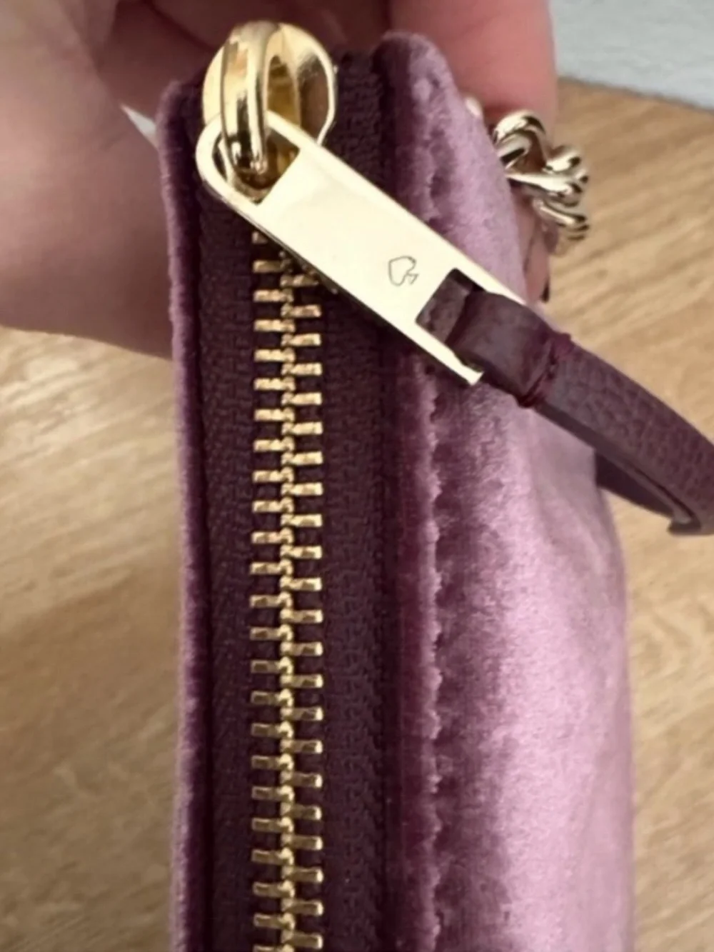 Kate Spade Tillie Velvet Plum Chain Crossbody Shoulder Bag Two way